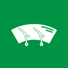 Windshield wipers icon on green background.