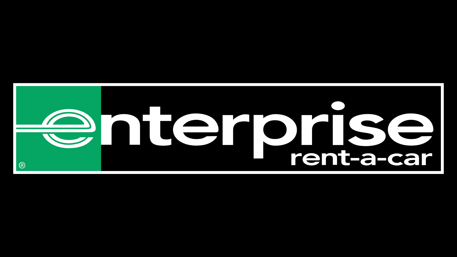 Enterprise Rent-A-Car logo on black background.