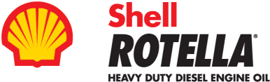 Shell Rotella logo, heavy-duty diesel engine oil.